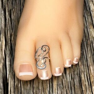 Sterling Silver Toe Ring / Mid Finger Ring Adjustable